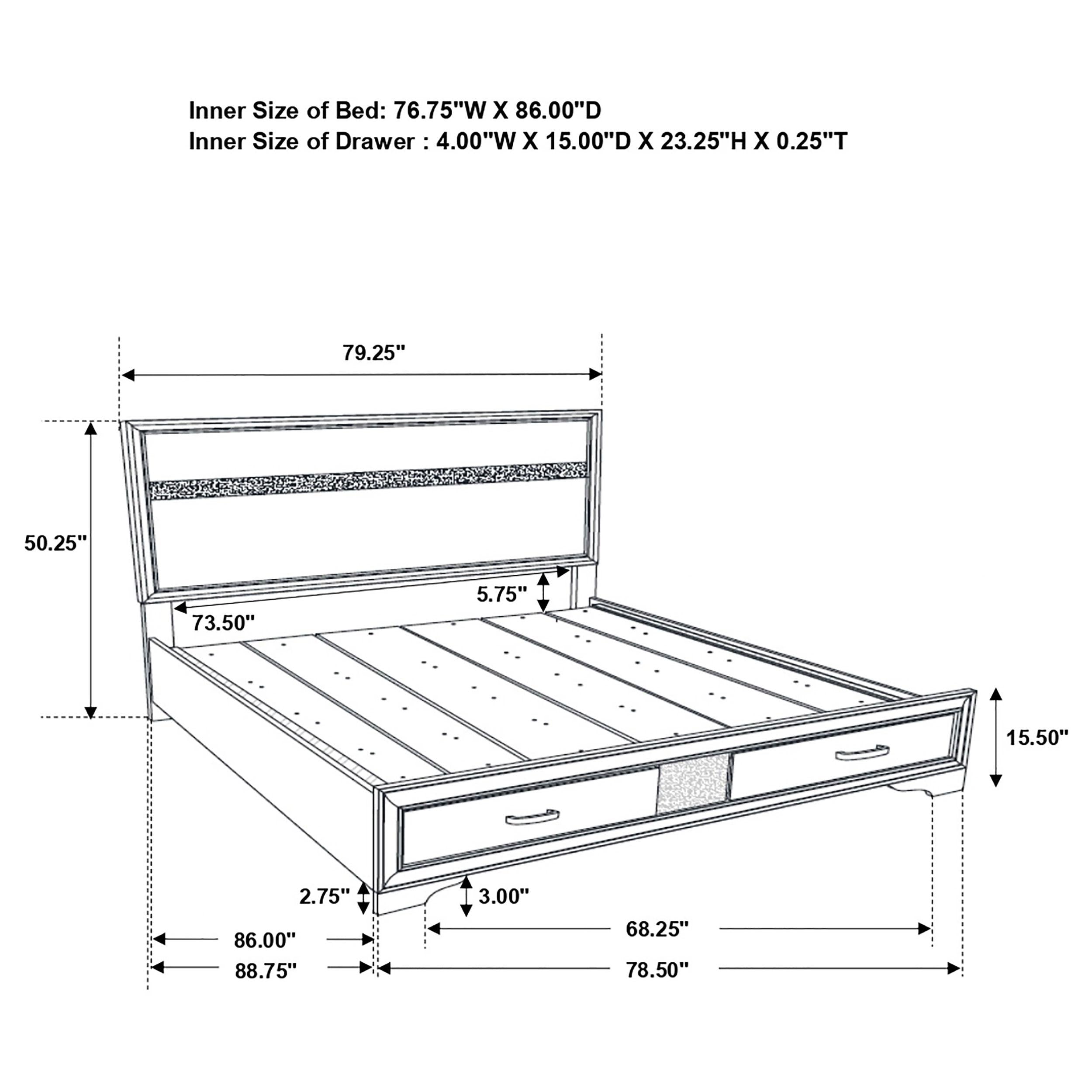 Miranda Panel Platform Storage Bed - Ideal Furniture (Fresno,CA)