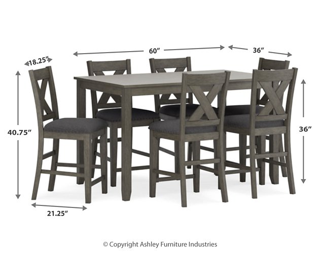 Caitbrook Counter Height Dining Table and Bar Stools (Set of 7) - Ideal Furniture (Fresno,CA)