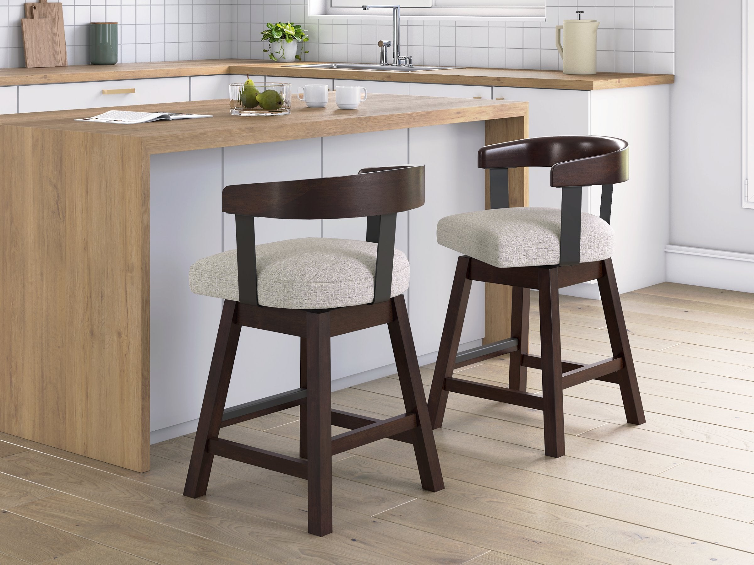 Haddigan Counter Height Barstool (Set of 2) - Ideal Furniture (Fresno,CA)