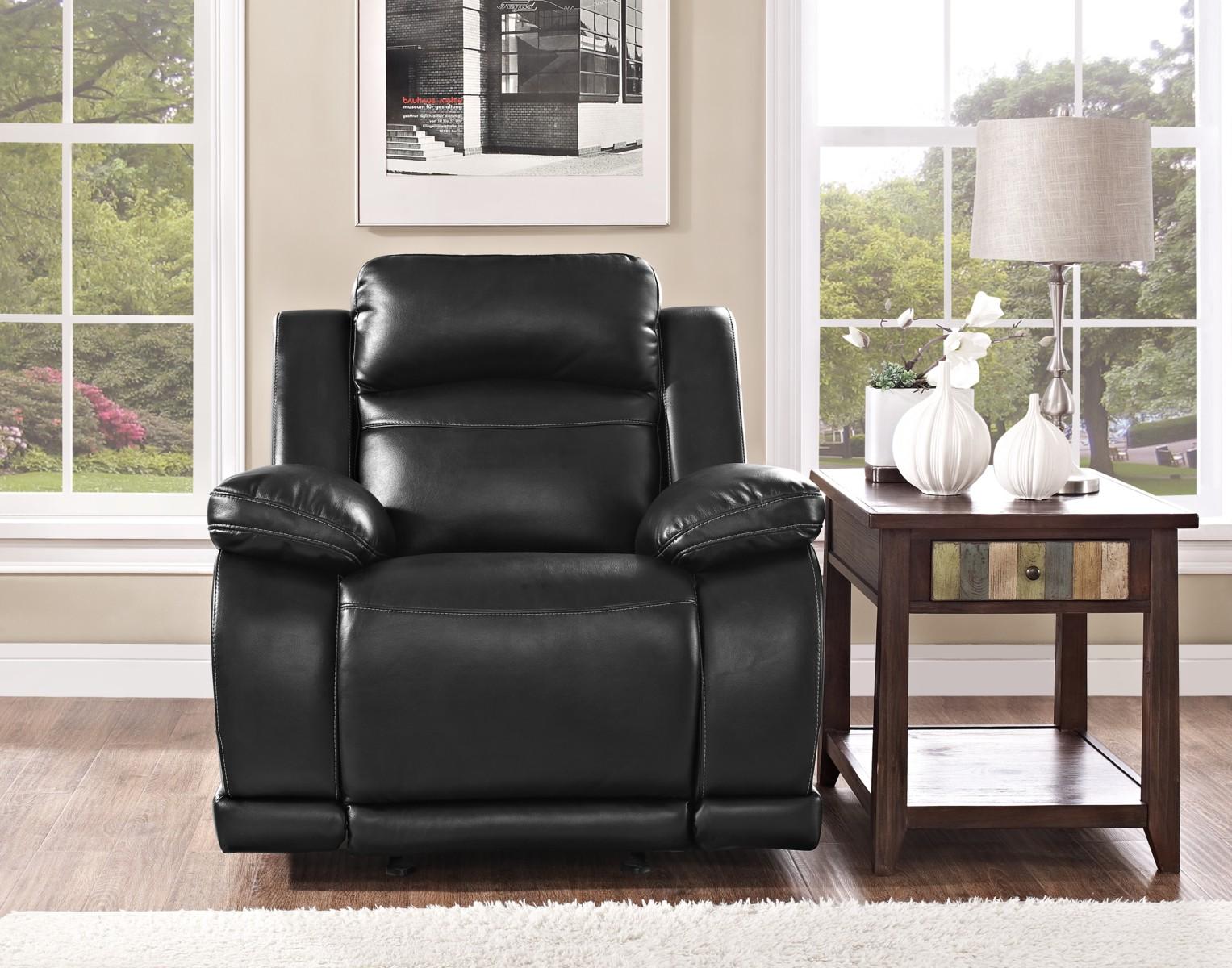 New Classic Vega Power Glider Recliner in Premiere Black - Ideal Furniture (Fresno,CA)