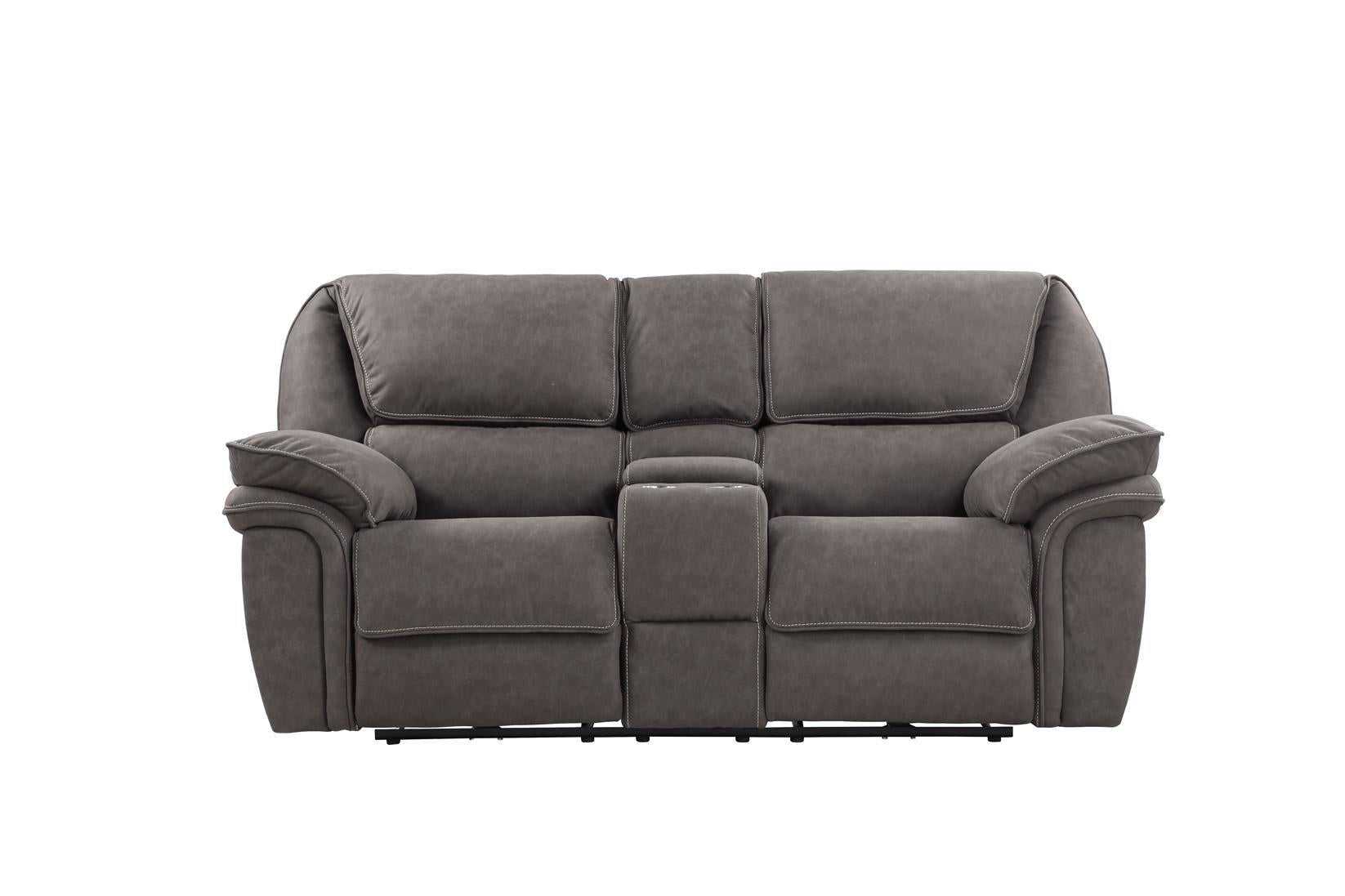 Emerald Home Allyn Power Console Loveseat in Gray - Ideal Furniture (Fresno,CA)