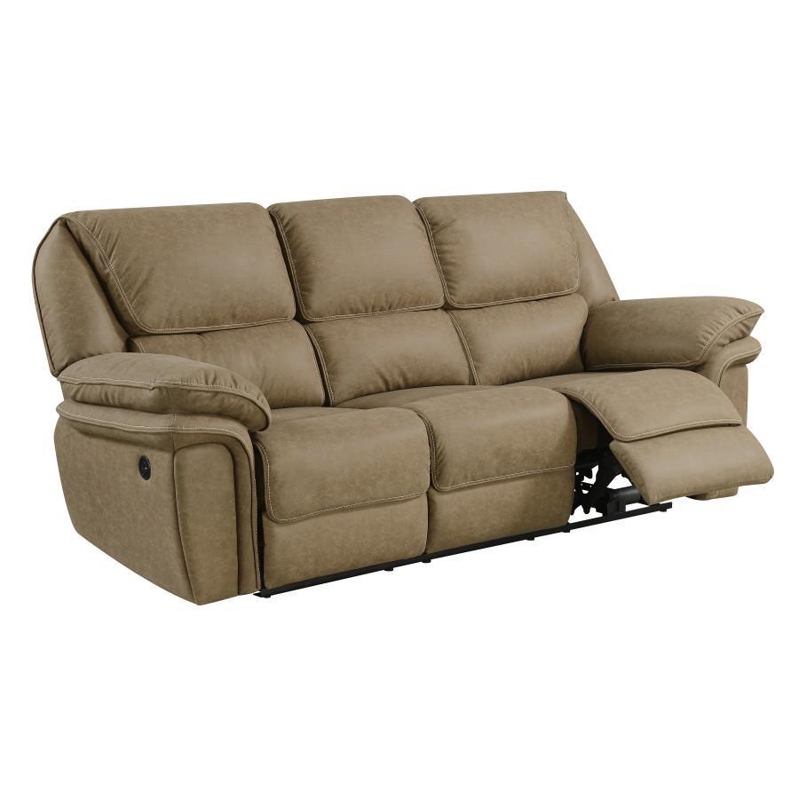 Emerald Home Allyn Power Sofa in Desert Khaki - Ideal Furniture (Fresno,CA)