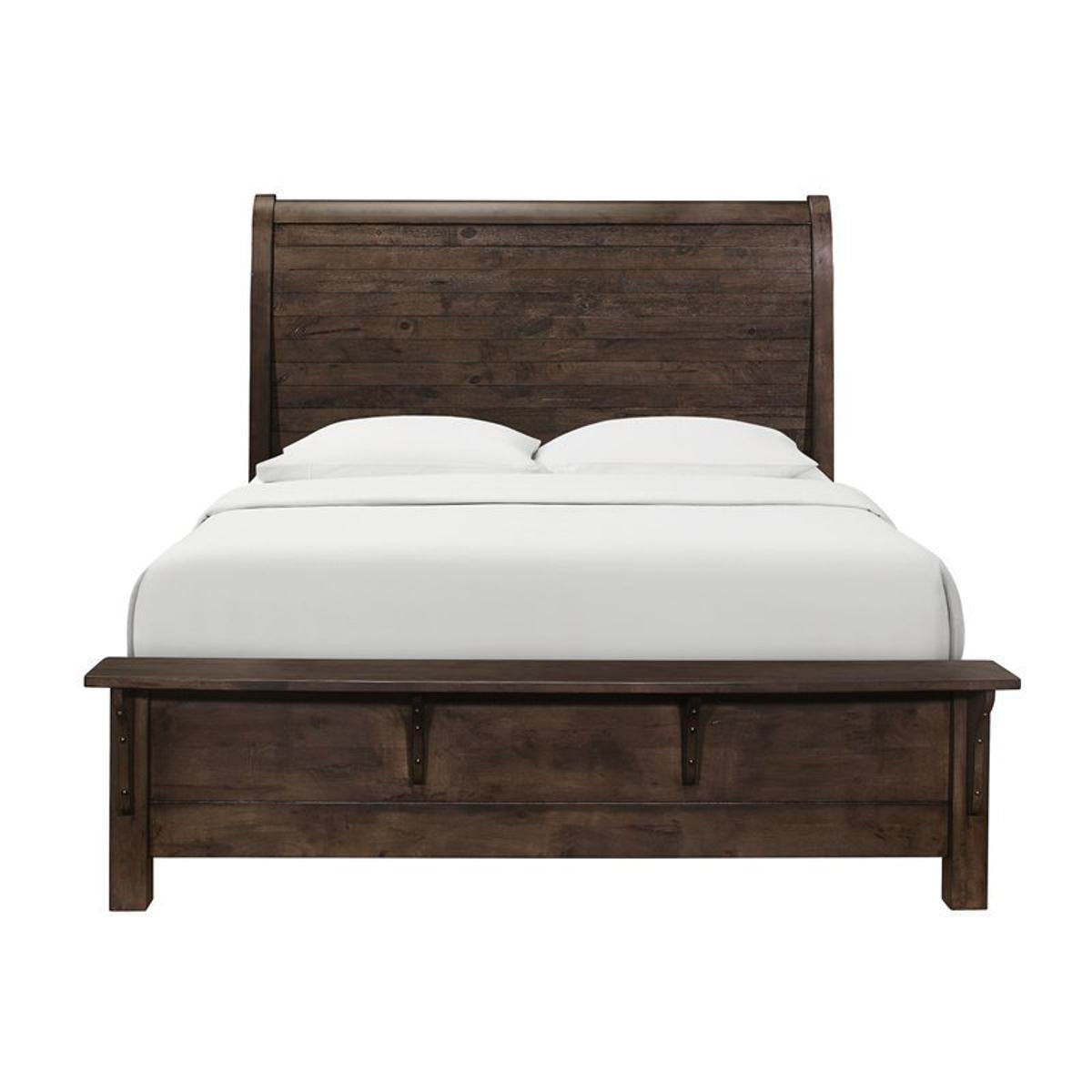 Emerald Home Ashton Hills Queen Sleigh Bed in Classic Gray/Brown - Ideal Furniture (Fresno,CA)