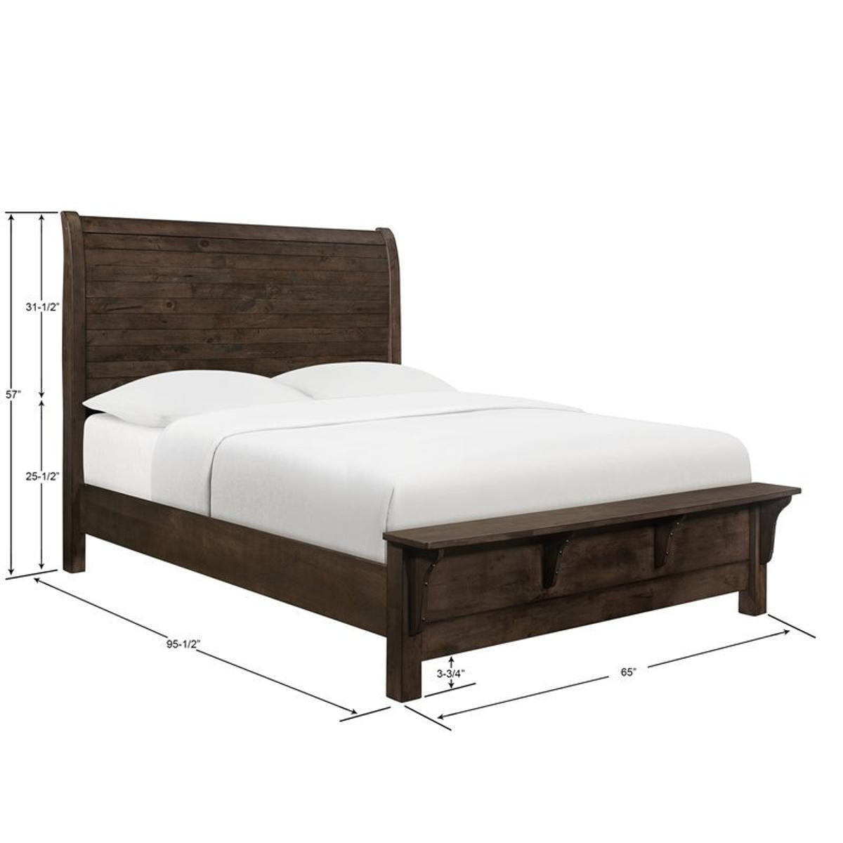 Emerald Home Ashton Hills King Sleigh Bed in Classic Gray/Brown - Ideal Furniture (Fresno,CA)