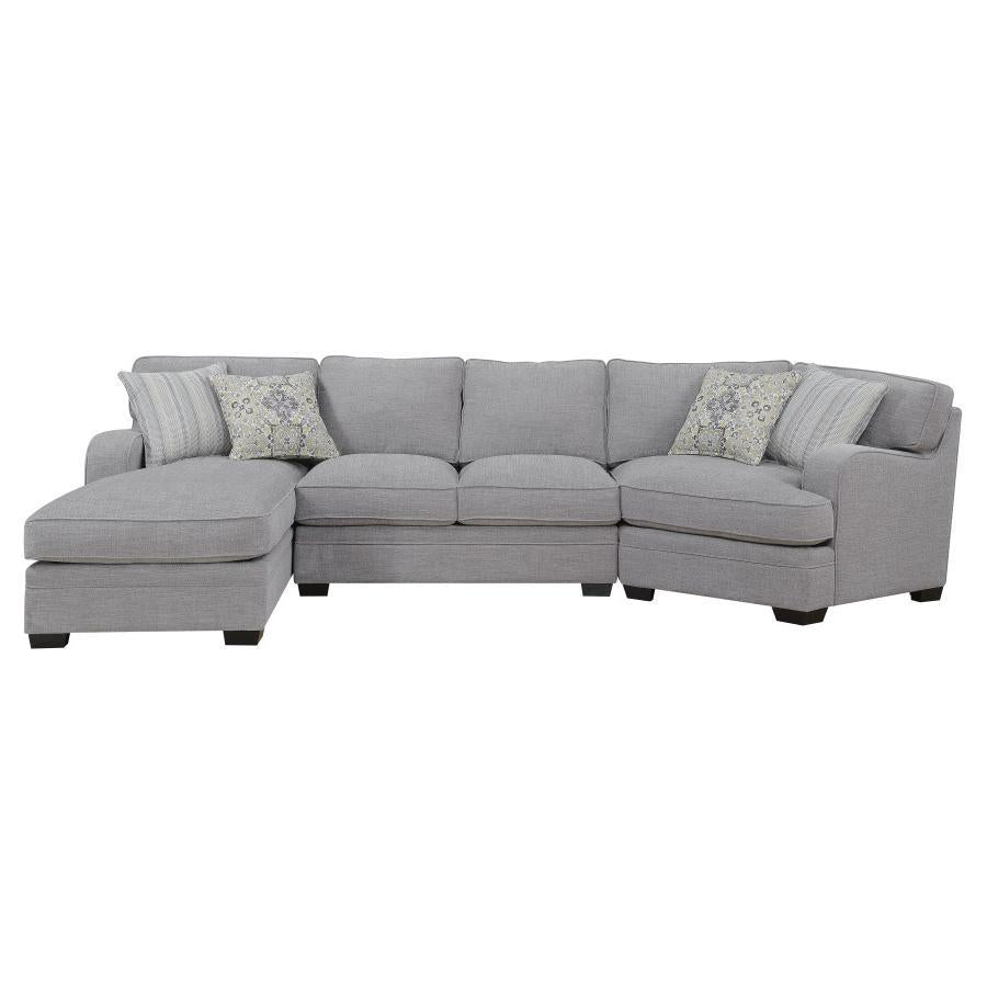 Emerald Home Furnishings Analiese 3pc Sectional Sofa in Grey U4315-11-12-16-13-K - Ideal Furniture (Fresno,CA)