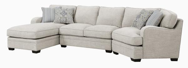 Emerald Home Furnishings Analiese 3pc Sectional Sofa in Ivory U4315-11-12-16-19-K - Ideal Furniture (Fresno,CA)