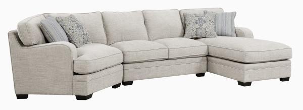 Emerald Home Furnishings Analiese 3pc Sectional Sofa in Ivory