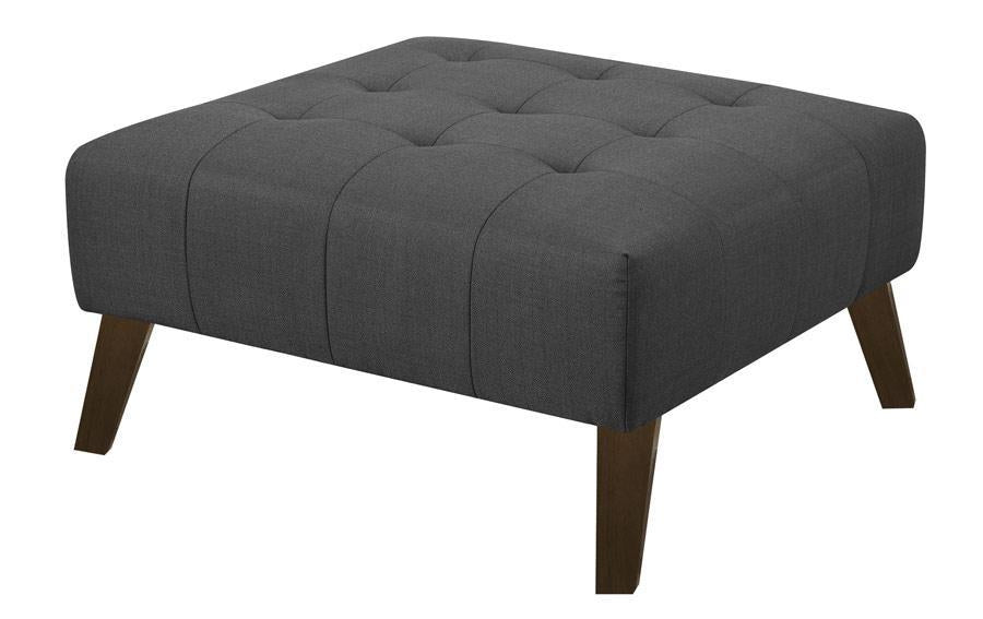 Emerald Home Furnishings Binetti Ottoman in Charcoal - Ideal Furniture (Fresno,CA)
