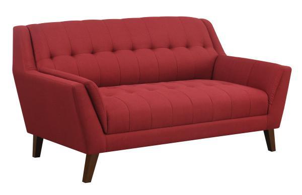 Emerald Home Furnishings Binetti Loveseat in Red - Ideal Furniture (Fresno,CA)