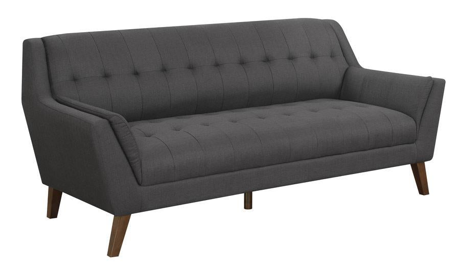 Emerald Home Furnishings Binetti Sofa in Charcoal - Ideal Furniture (Fresno,CA)