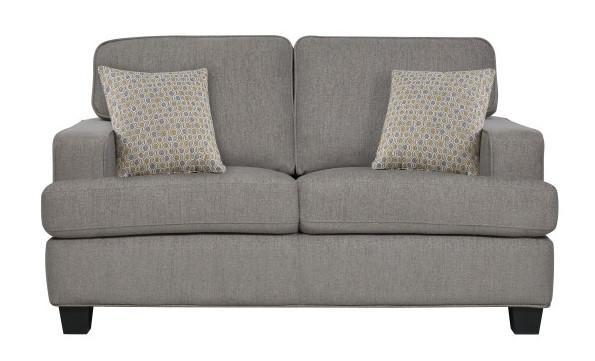 Emerald Home Furnishings Carter Loveseat in Taupe - Ideal Furniture (Fresno,CA)