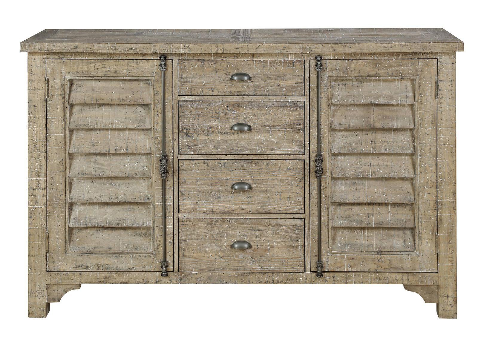Emerald Home Interlude Server in Weathered Pine - Ideal Furniture (Fresno,CA)