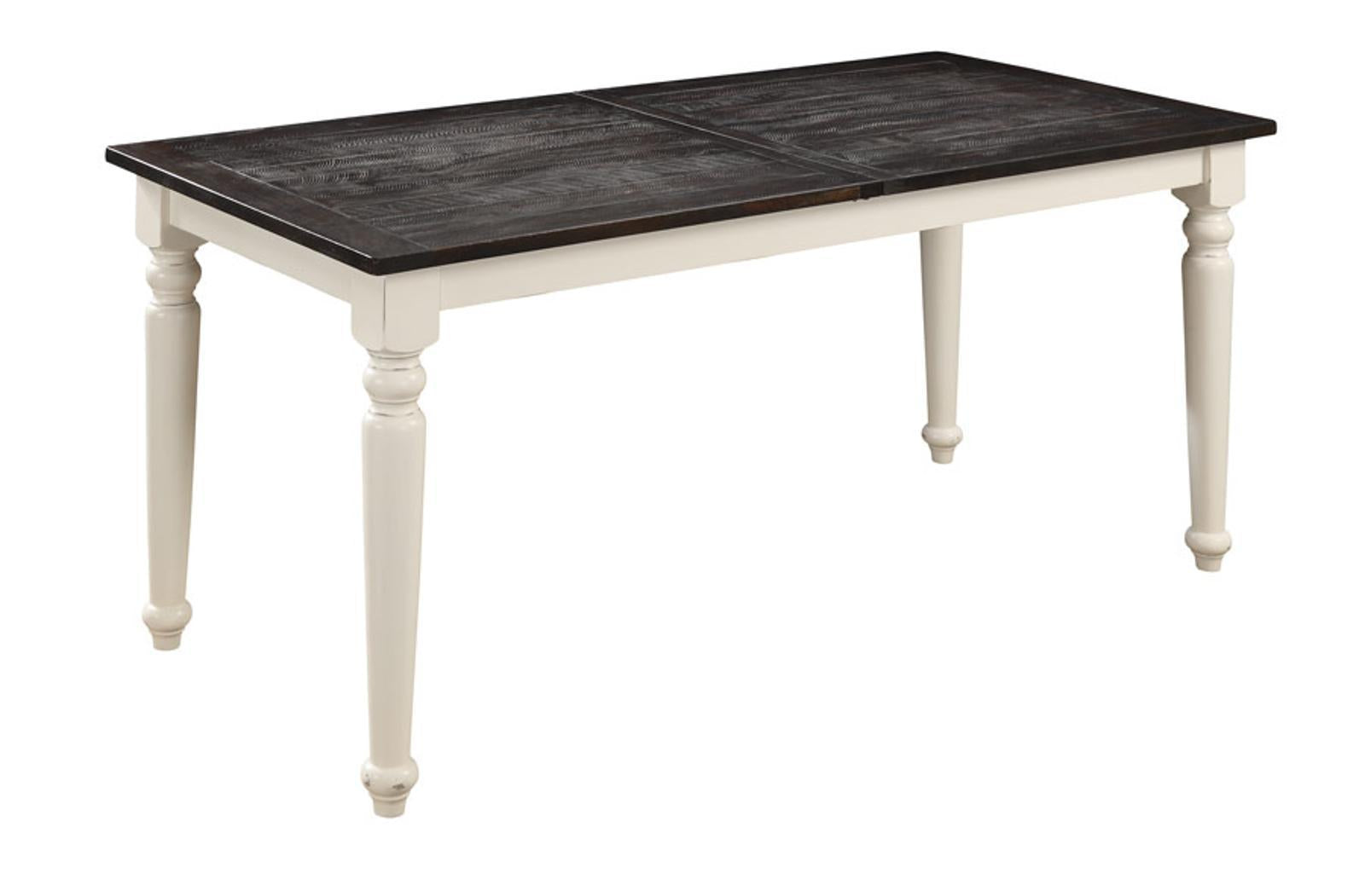 Emerald Home Mountain Retreat Gathering Dining Table in Antique White/Brown - Ideal Furniture (Fresno,CA)