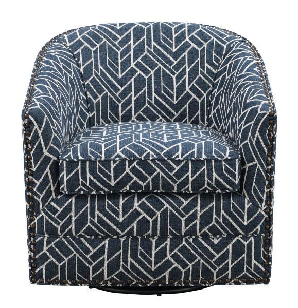 Emerald Home Furnishings Trilogy Swivel Chair in Navy