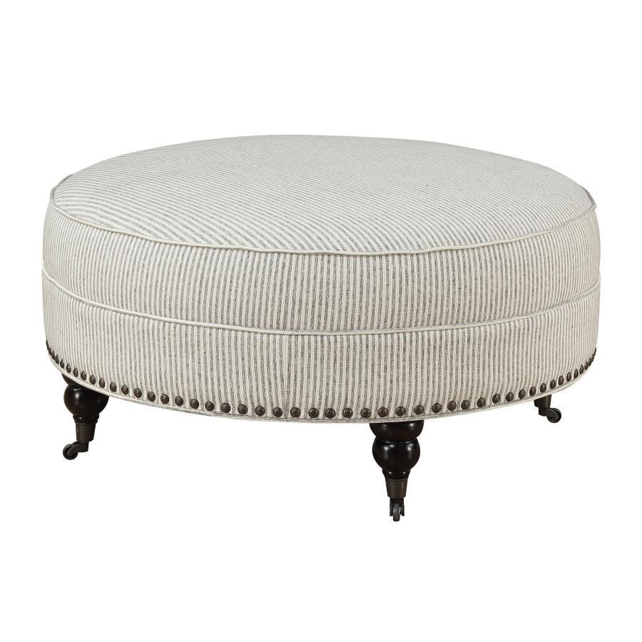 Emerald Home Furnishings Willow Creek Ottoman in Gray - Ideal Furniture (Fresno,CA)