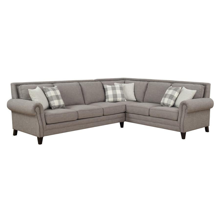 Emerald Home Furnishings Willow Creek Sectional Sofa in Gray U4120-11-12-13-K - Ideal Furniture (Fresno,CA)