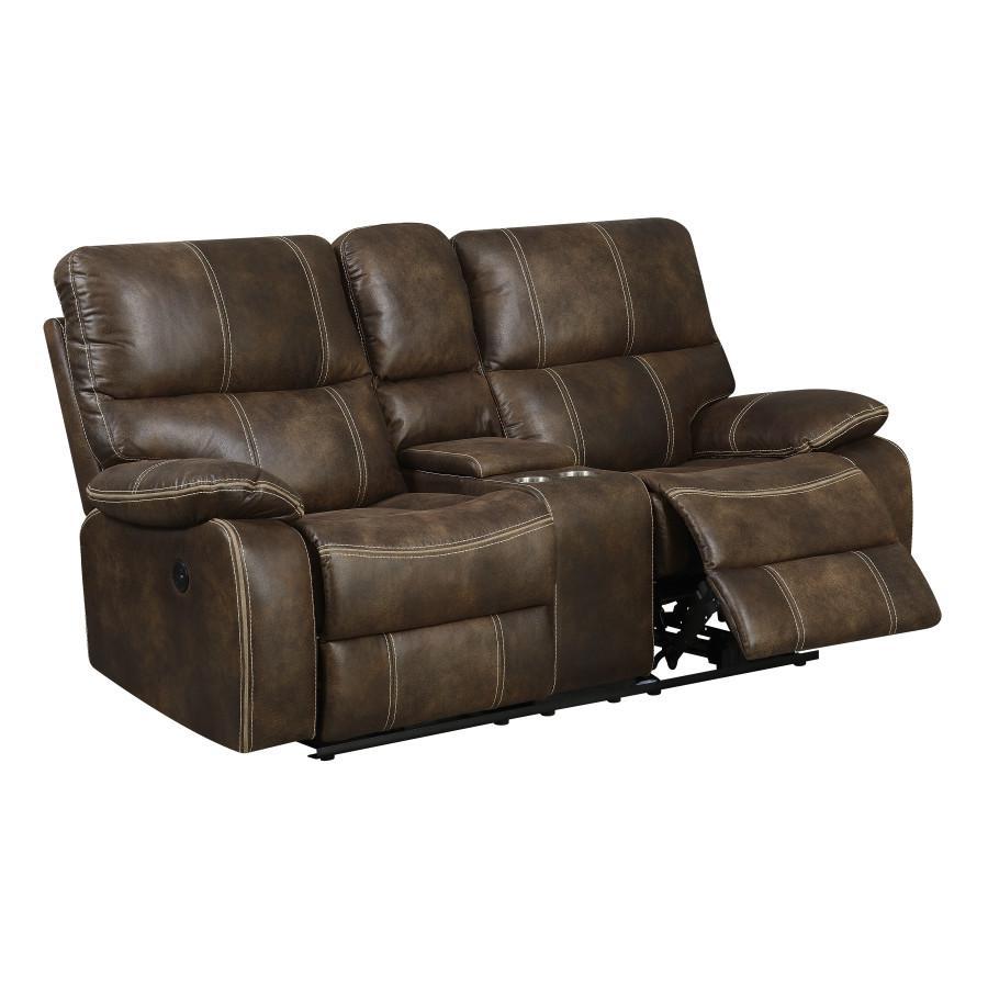Emerald Home Jessie James Power Console Loveseat in Brown