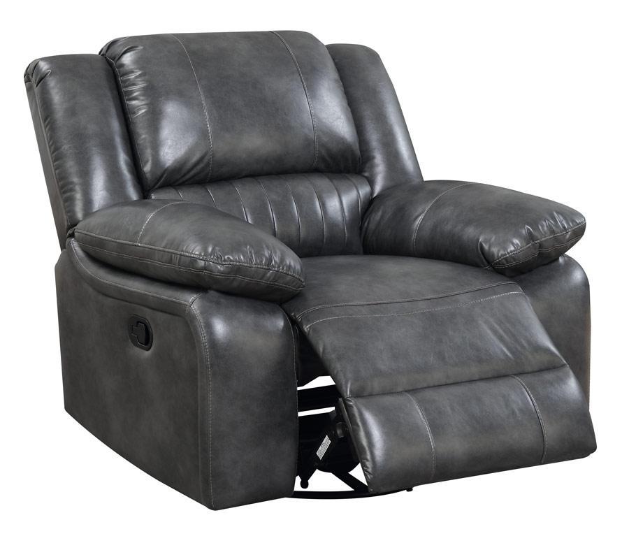 Emerald Home Navarro Swivel Glider Recliner in Gray - Ideal Furniture (Fresno,CA)