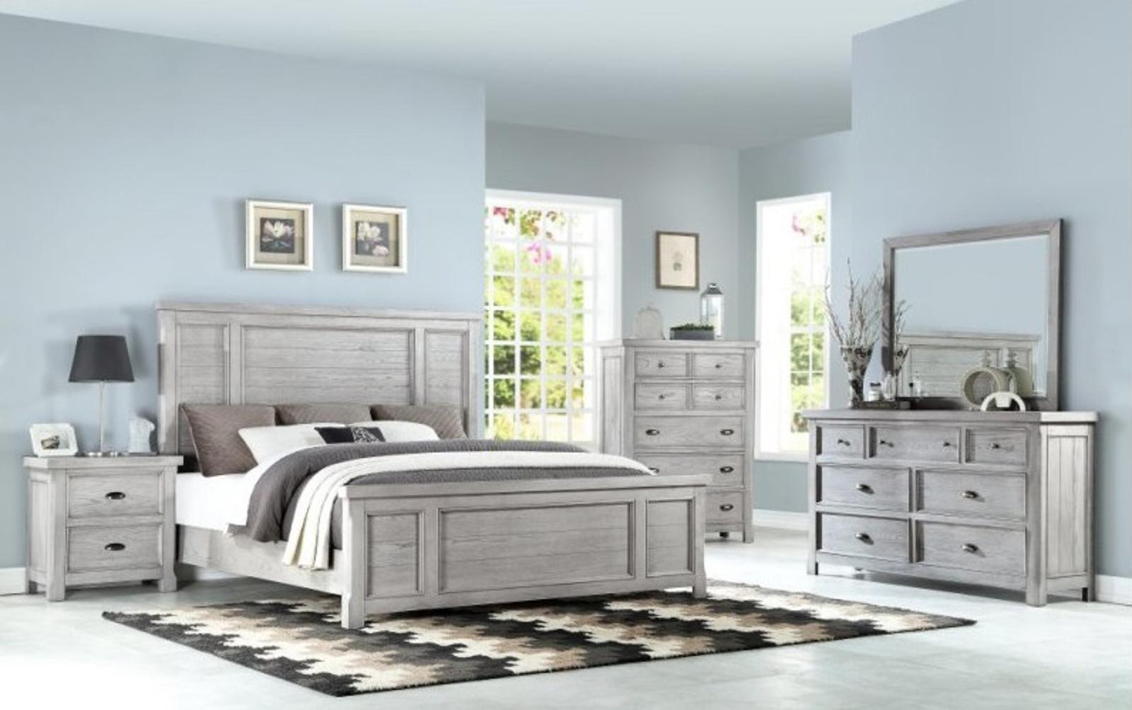 Emerald Home Warwick II King Panel Bed in Grey - Ideal Furniture (Fresno,CA)