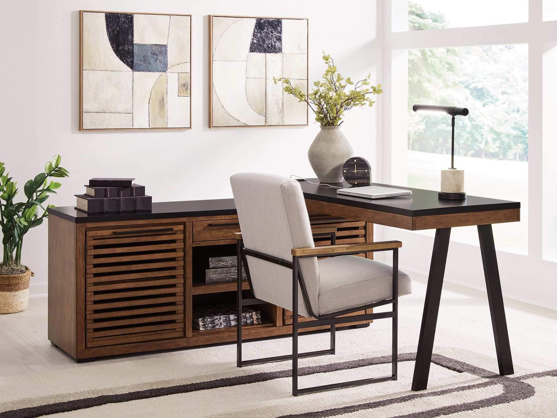 Kallari Credenza with Desk Return - Ideal Furniture (Fresno,CA)