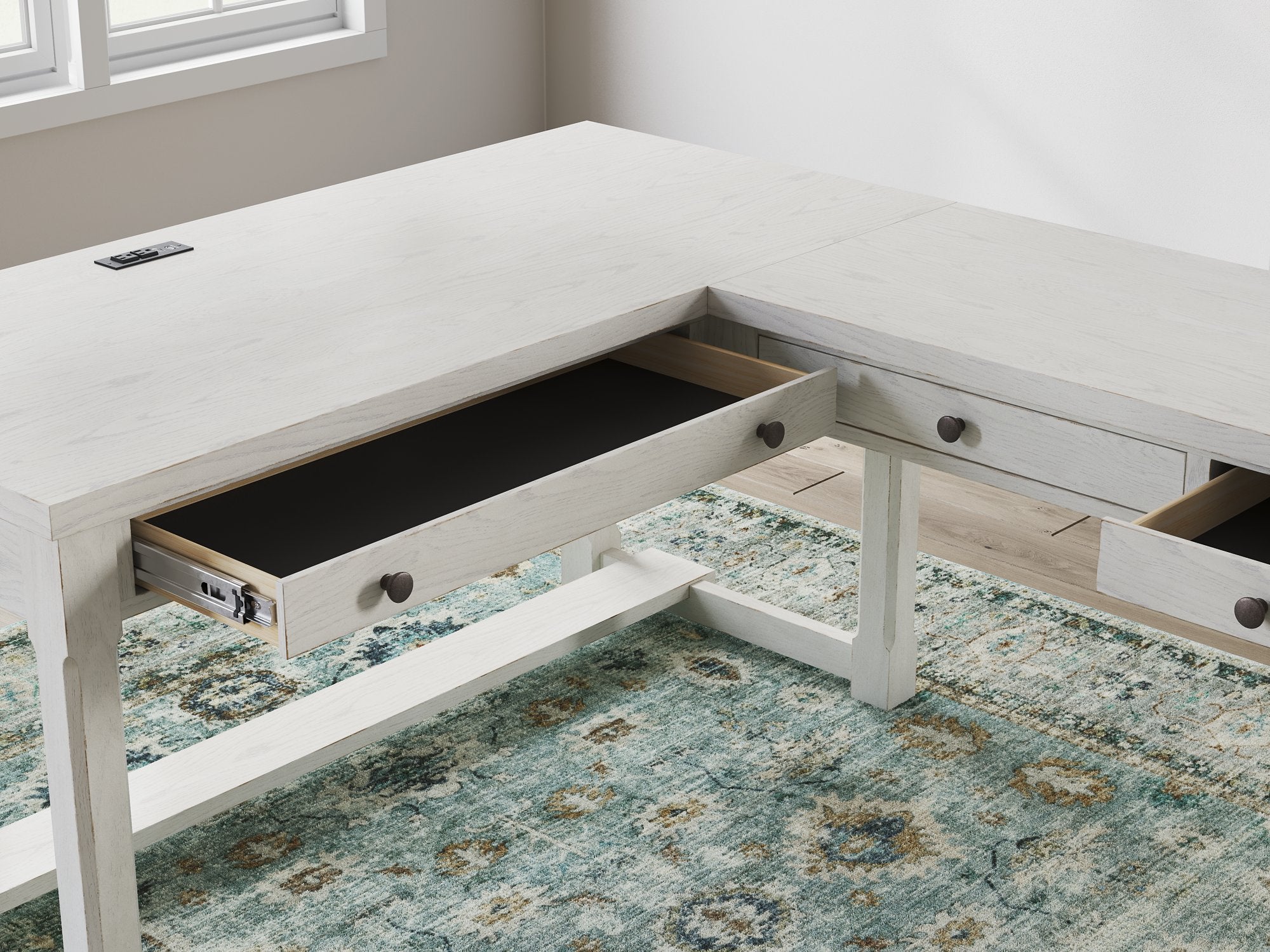 Robbinsdale L-Shaped Home Office Desk - Ideal Furniture (Fresno,CA)