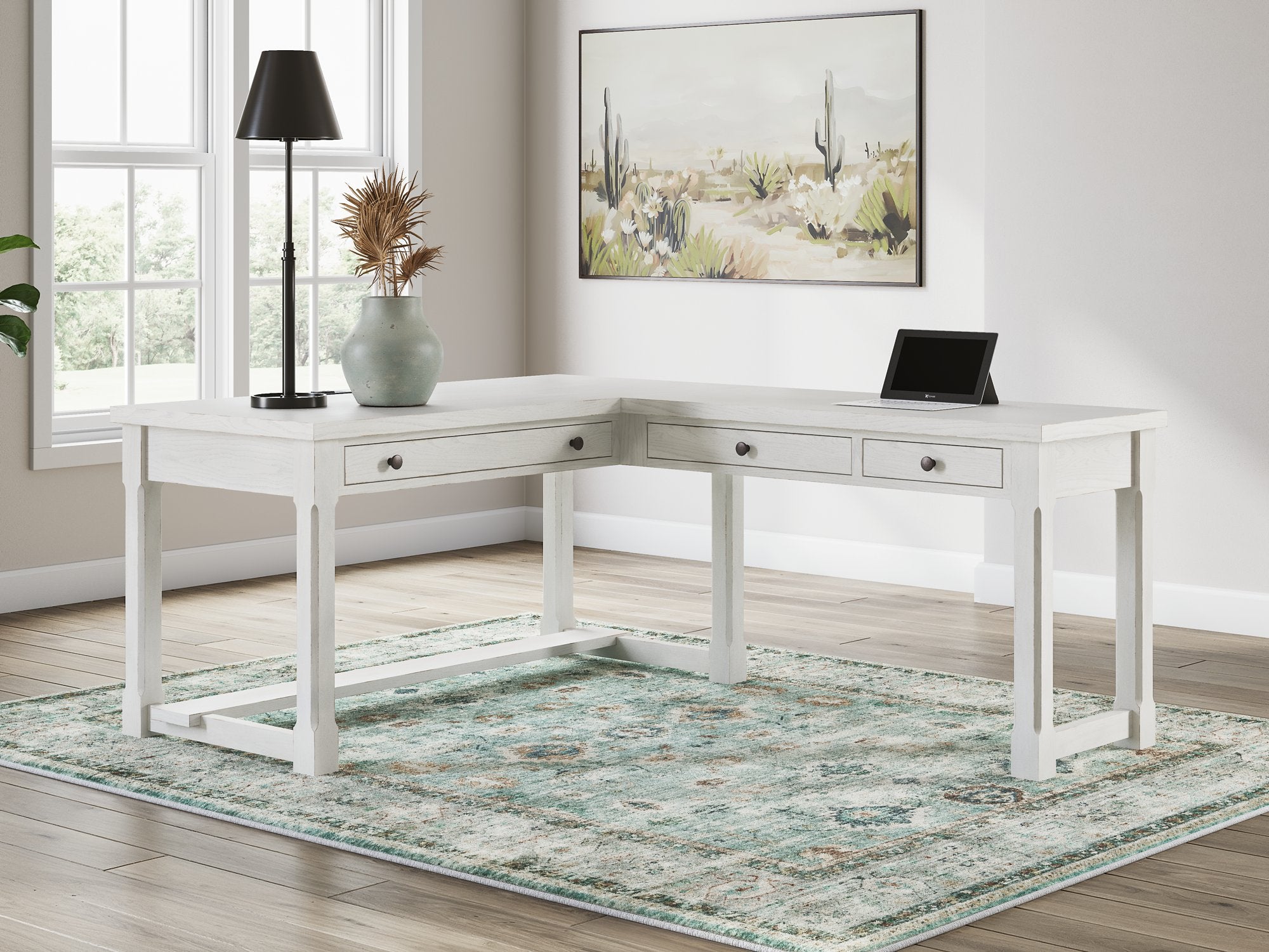 Robbinsdale L-Shaped Home Office Desk - Ideal Furniture (Fresno,CA)