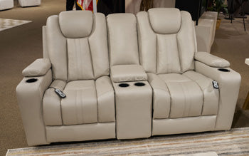 Elevate Edges Glider Reclining Loveseat with Console - Ideal Furniture (Fresno,CA)