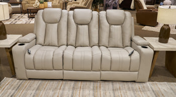 Elevate Edges Reclining Sofa with Drop Down Table - Ideal Furniture (Fresno,CA)