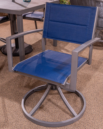 Rocky Creek Outdoor Sling Swivel Chair (Set of 2) - Ideal Furniture (Fresno,CA)
