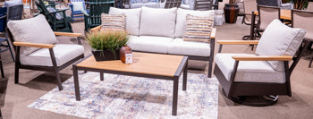 Carmel Highlands Outdoor Sofa/Chairs/Table (Set of 4) - Ideal Furniture (Fresno,CA)