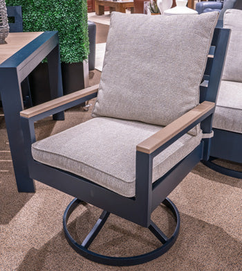 East Beach Outdoor Swivel Chair with Cushion (Set of 2) - Ideal Furniture (Fresno,CA)