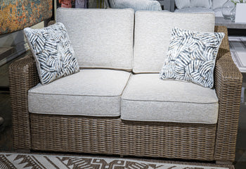 Laguna Heights Outdoor Loveseat with Cushion - Ideal Furniture (Fresno,CA)