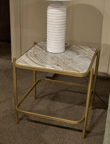 Manor Stone End Table - Ideal Furniture (Fresno,CA)