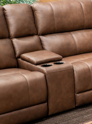 Bleckley Power Reclining Sectional Loveseat with Console - Ideal Furniture (Fresno,CA)