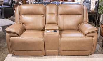Glencroft Power Reclining Loveseat with Console - Ideal Furniture (Fresno,CA)