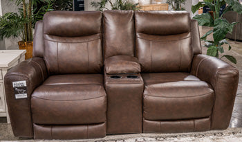 Gravier Power Reclining Loveseat with Console - Ideal Furniture (Fresno,CA)
