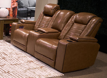 Gruaro Power Reclining Loveseat with Console - Ideal Furniture (Fresno,CA)