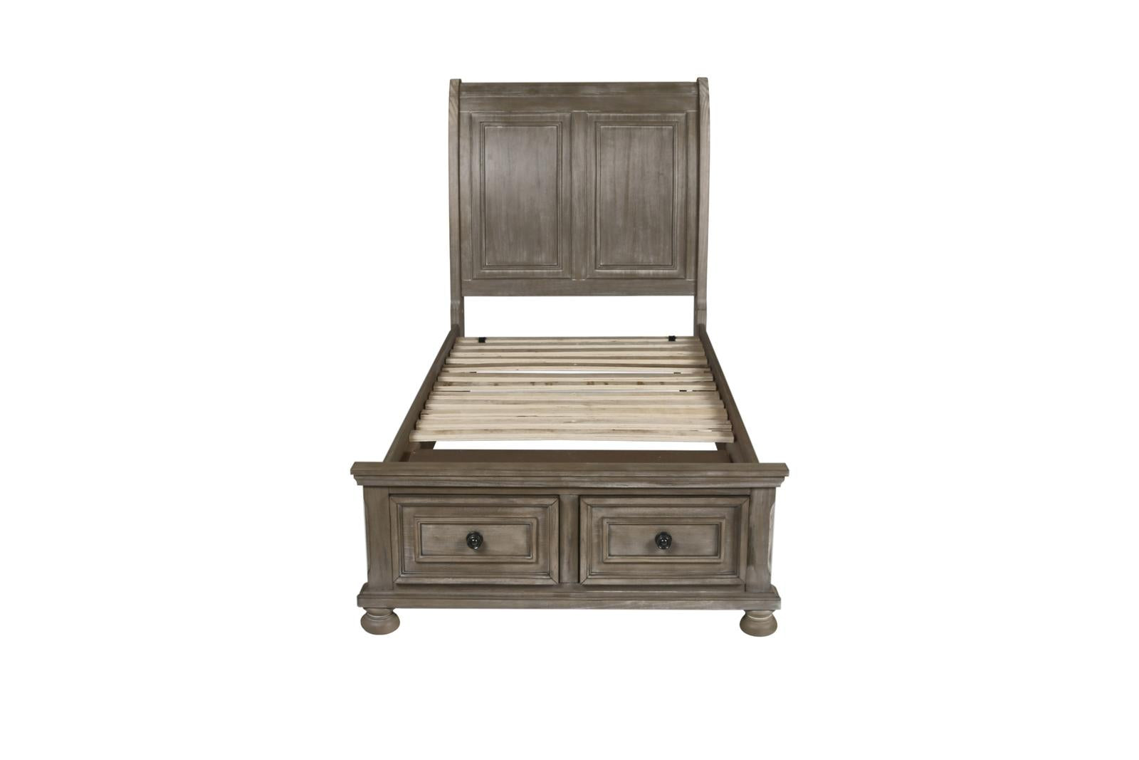 New Classic Furniture Allegra Youth Twin Storage Bed in Pewter - Ideal Furniture (Fresno,CA)
