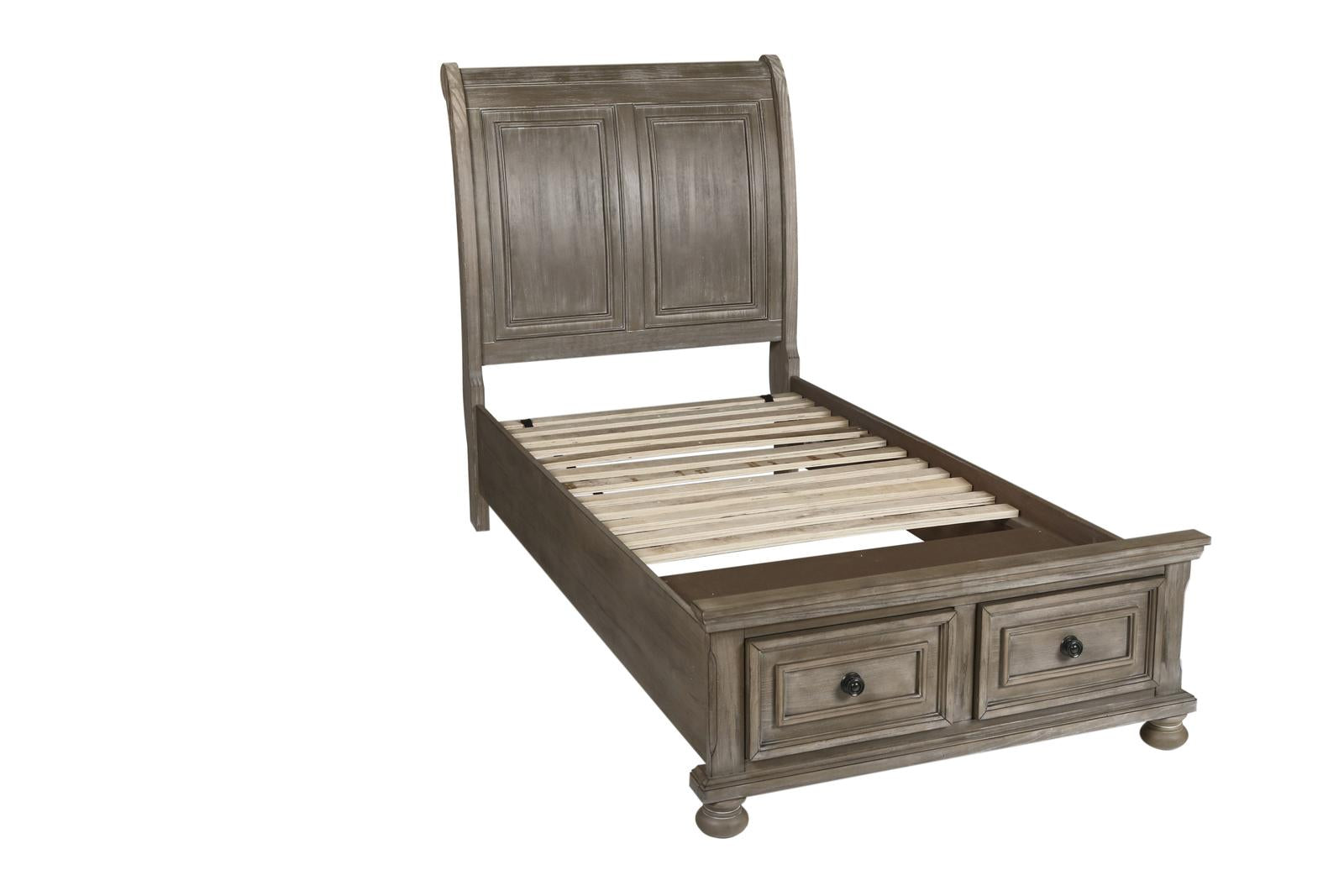 New Classic Furniture Allegra Youth Twin Storage Bed in Pewter - Ideal Furniture (Fresno,CA)