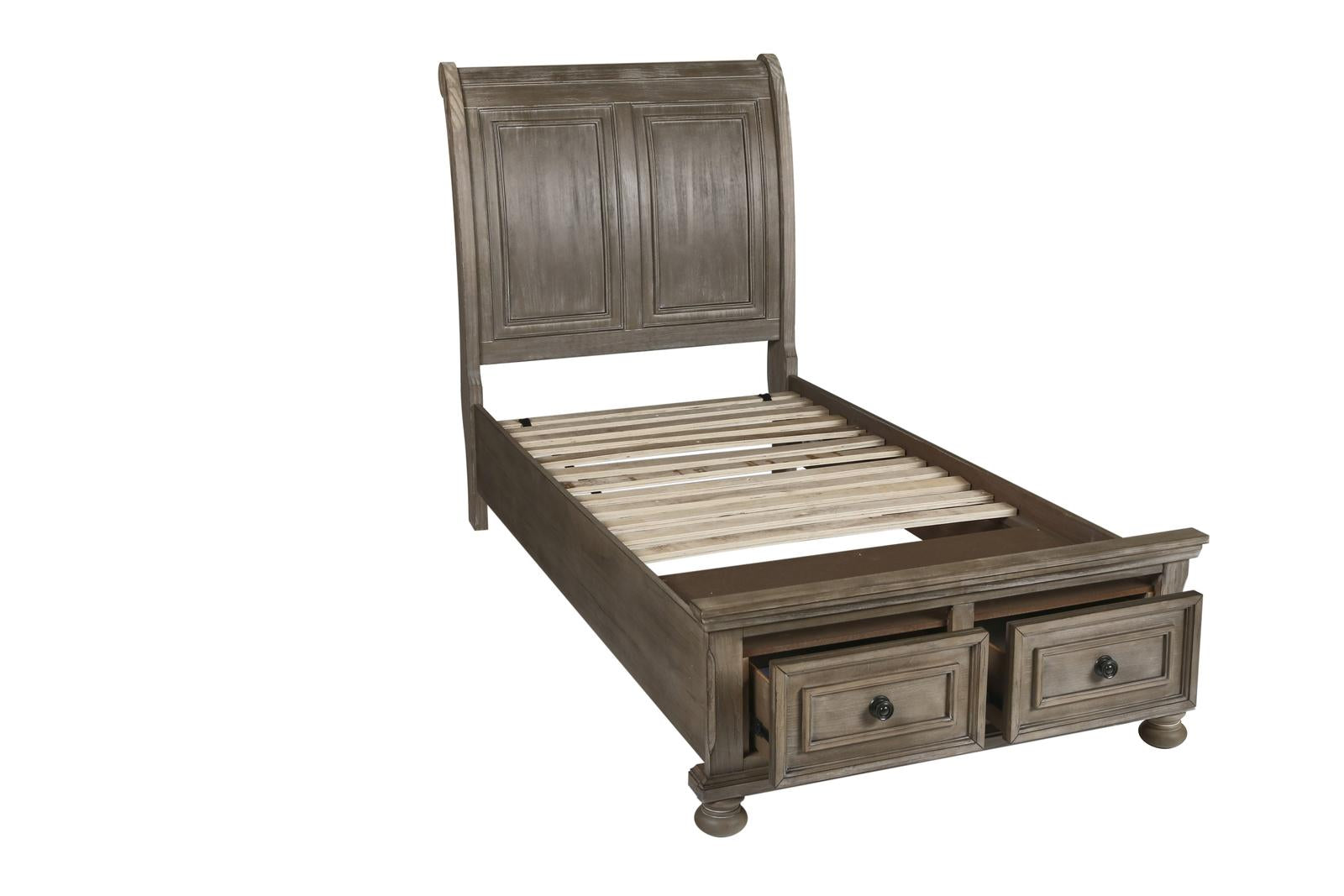 New Classic Furniture Allegra Youth Twin Storage Bed in Pewter - Ideal Furniture (Fresno,CA)