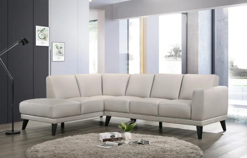 New Classic Altamura Sectional w/ RAF 3 Seat Sofa in Mist Gray - Ideal Furniture (Fresno,CA)