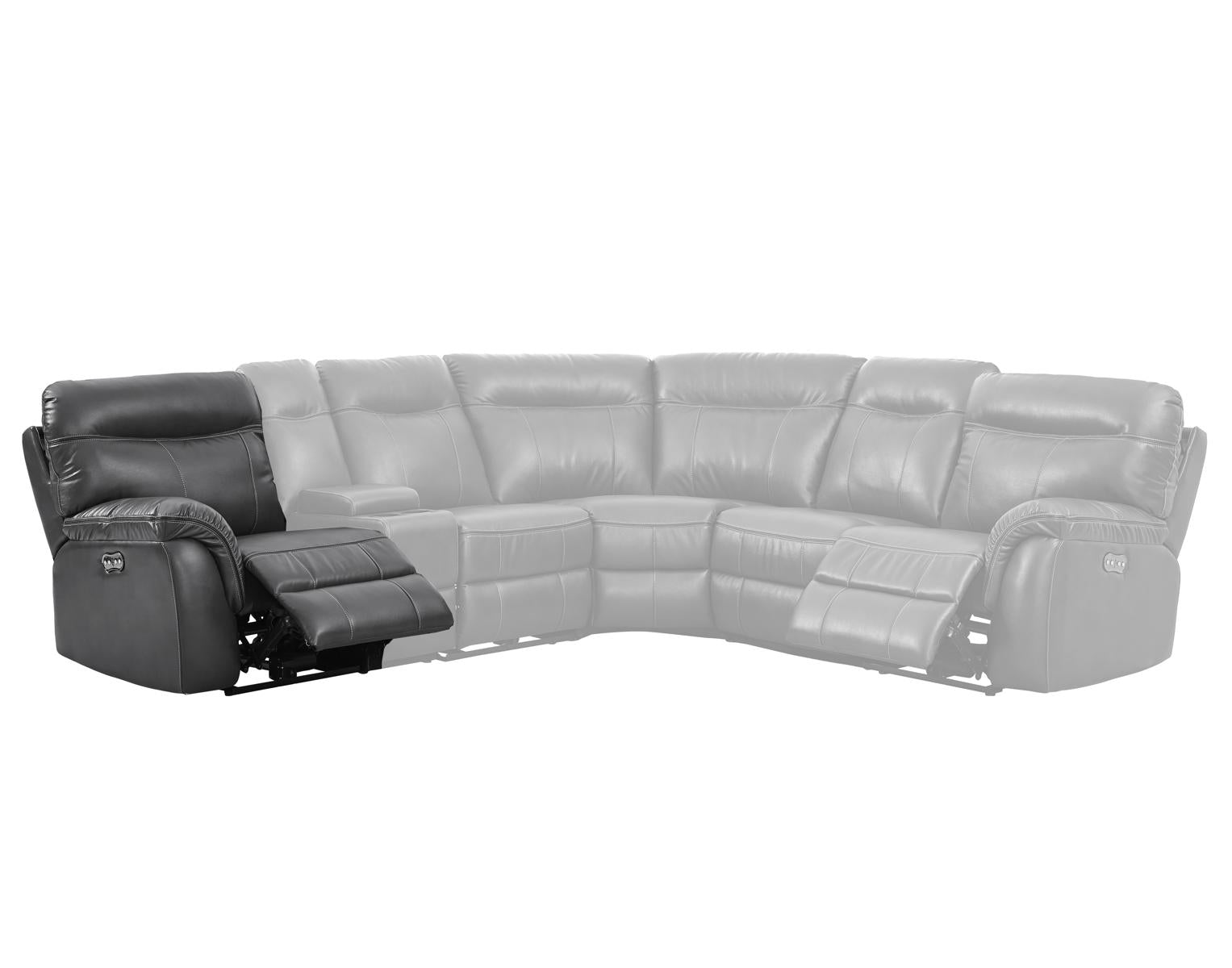 New Classic Atlas LAF Full Power Recliner w/Power in Gray - Ideal Furniture (Fresno,CA)