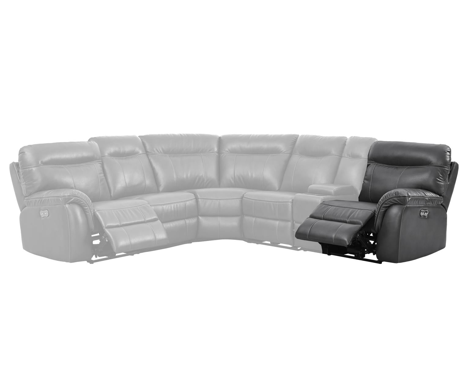 New Classic Atlas RAF Full Power Recliner w/Power in Gray - Ideal Furniture (Fresno,CA)
