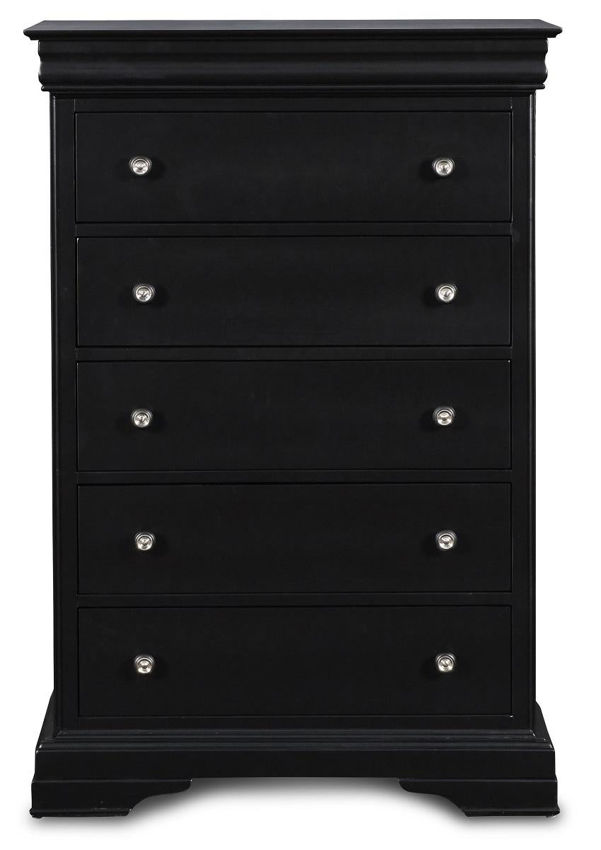 New Classic Belle Rose 5 Drawer Lift Top Chest in Black Cherry