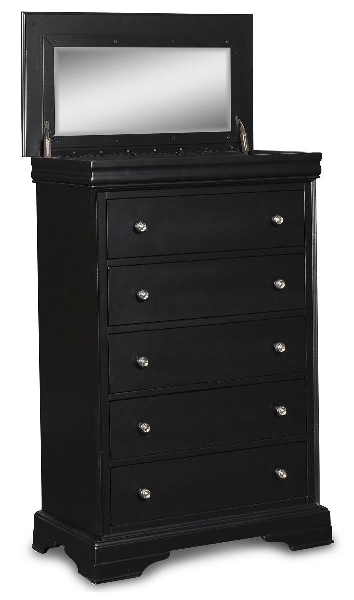 New Classic Belle Rose 5 Drawer Lift Top Chest in Black Cherry - Ideal Furniture (Fresno,CA)
