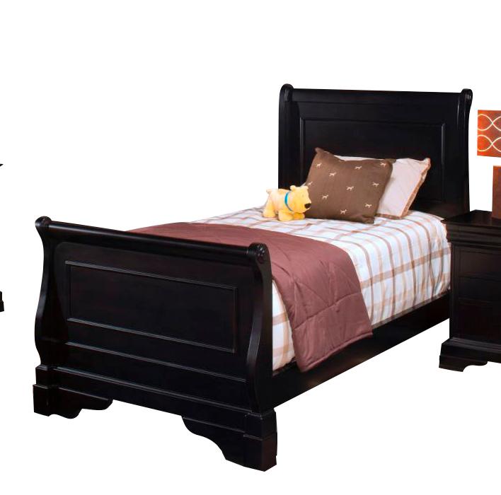 New Classic Belle Rose Youth Twin Sleigh Bed in Black Cherry - Ideal Furniture (Fresno,CA)