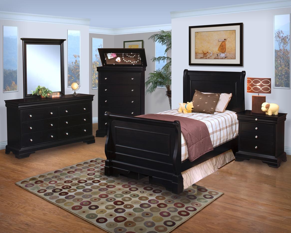 New Classic Belle Rose Youth Twin Sleigh Bed in Black Cherry - Ideal Furniture (Fresno,CA)