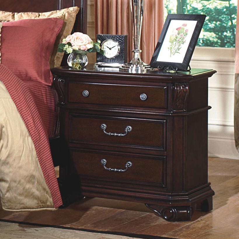 New Classic Emilie 3 Drawer Night Stand in English Tudor - Ideal Furniture (Fresno,CA)