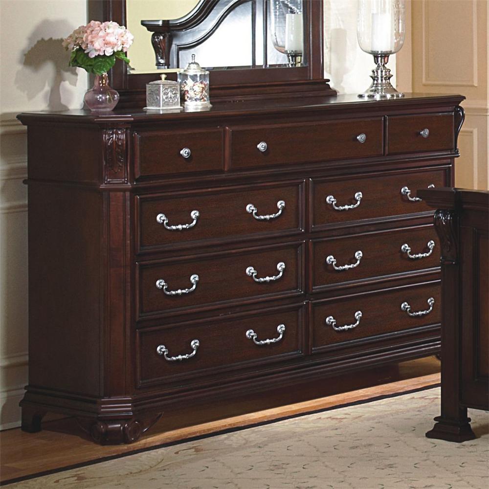 New Classic Emilie 9 Drawer Dresser in English Tudor - Ideal Furniture (Fresno,CA)
