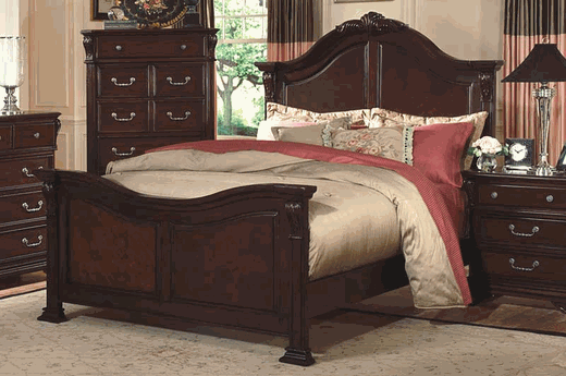 New Classic Emilie Queen Bed in English Tudor - Ideal Furniture (Fresno,CA)